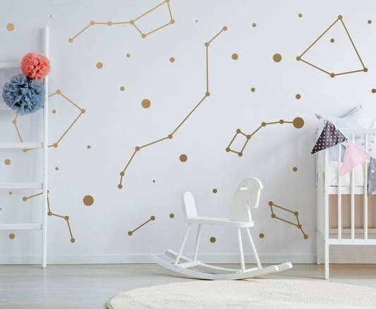 Constellation Stickers Zodiac Wallpaper Sticker - Star Stickers For Wall - Space Decor Sticker Star Decals - Zodiac Gift Constellation Art