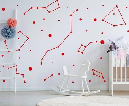 Constellation Stickers Zodiac Wallpaper Sticker - Star Stickers For Wall - Space Decor Sticker Star Decals - Zodiac Gift Constellation Art