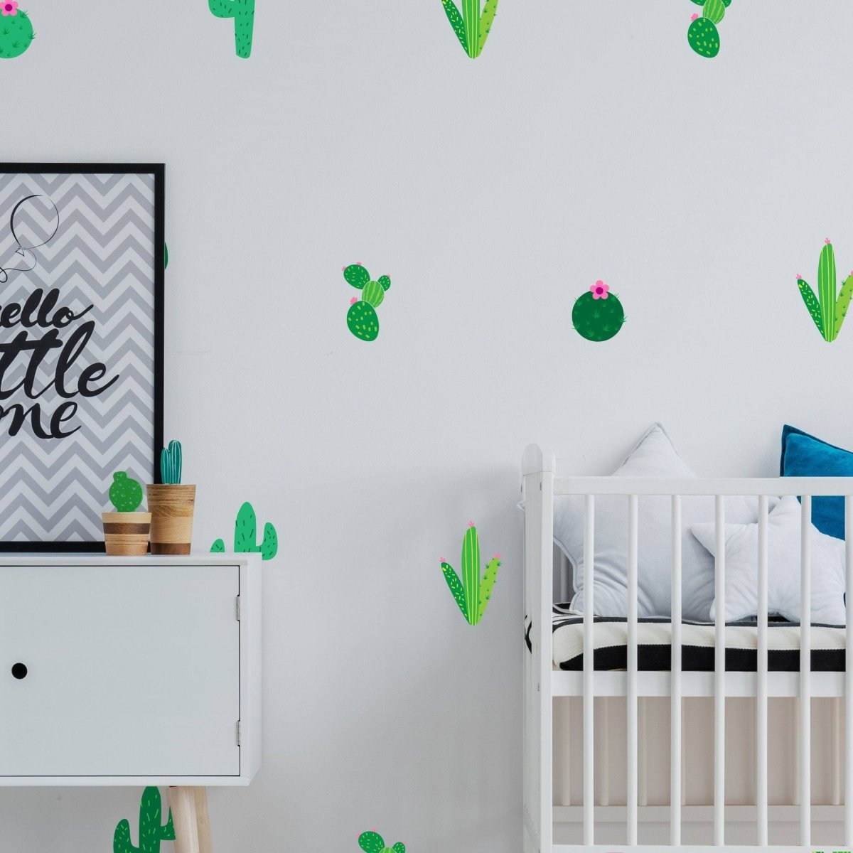 40x Cactus Wall Decal - Bedroom Nursery Room Vinyl Art Decor Sticker - Plant Kitchen Decals Mural - Baby Home Peel Stick Door Light Clings