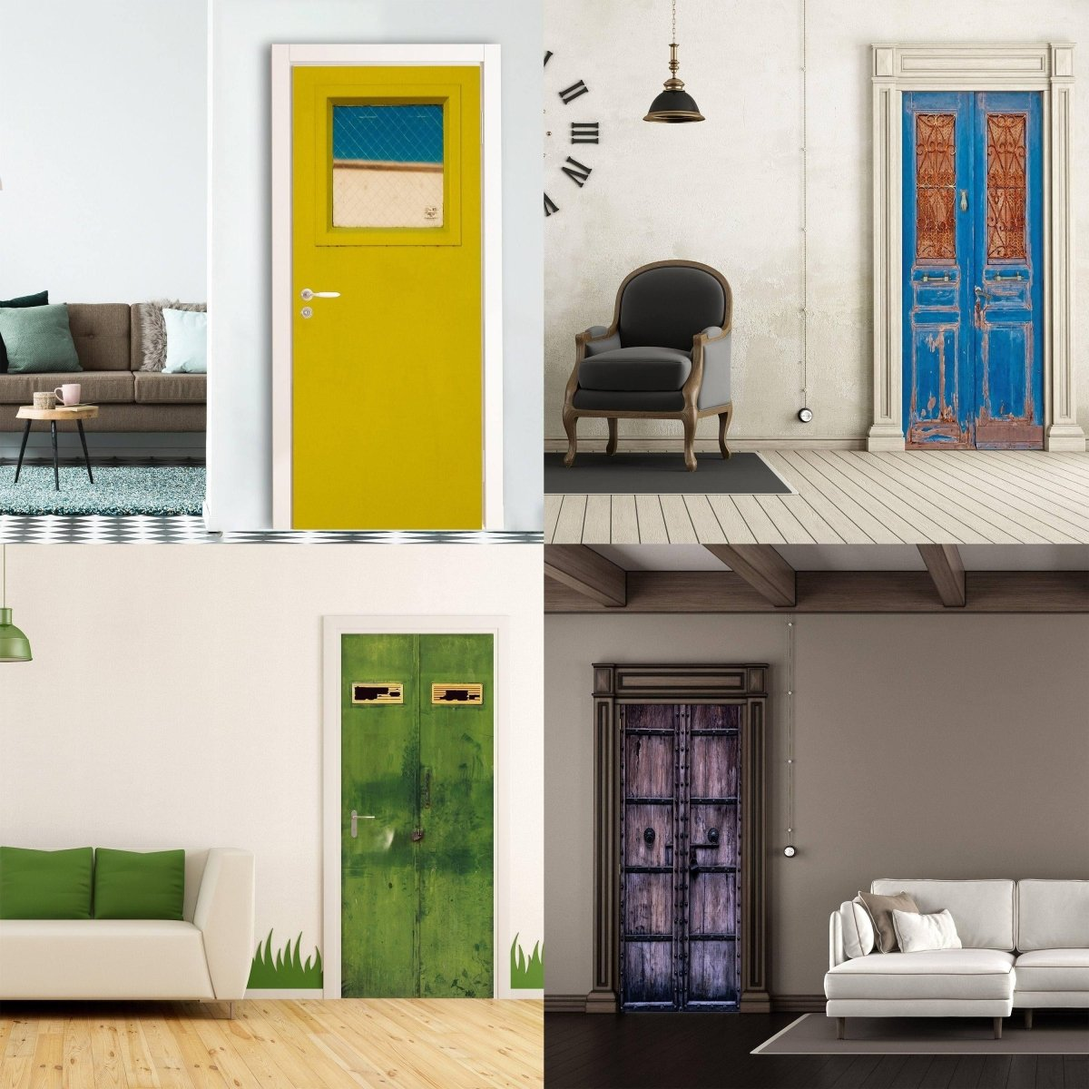 3d Door Cover Sticker - Barn Wallpaper Front Door Mural Wall Decal - Removable Peel Stick Interior Covering Wrap Decor Vinyl For Doors Art