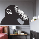 Contemporary Street Art Primate Decal - Artistic Waterproof Vinyl Wall Sticker Print