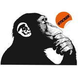 Contemporary Street Art Primate Decal - Artistic Waterproof Vinyl Wall Sticker Print