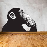 Contemporary Street Art Primate Decal - Artistic Waterproof Vinyl Wall Sticker Print