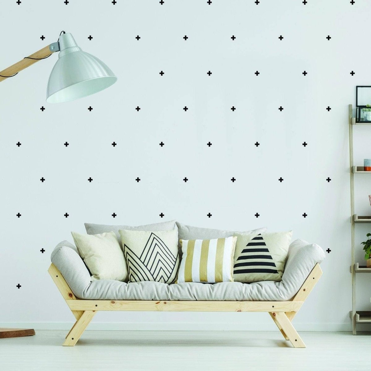 50x Cross Sticker Vinyl Wall Decor - The Adhesive Home Decal Crossing Line - Small Black Decoration For Boy Girl - Large Office Stick