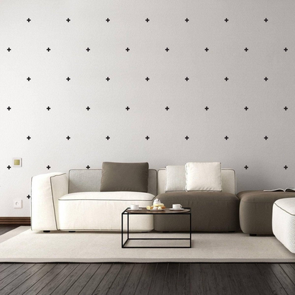 50x Cross Sticker Vinyl Wall Decor - The Adhesive Home Decal Crossing Line - Small Black Decoration For Boy Girl - Large Office Stick
