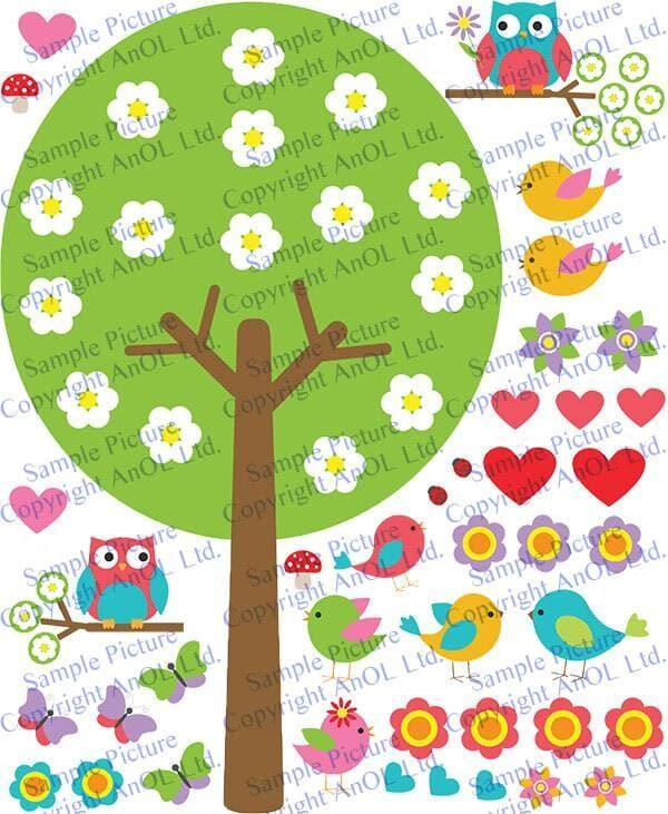 Vibrant Tree Wall Sticker - Playful, Colorful, Whimsy Design Decal