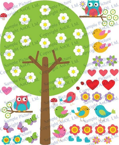 Vibrant Tree Wall Sticker - Playful, Colorful, Whimsy Design Decal