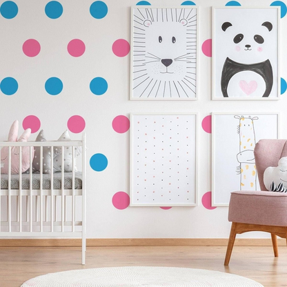 40x Circle Wall Vinyl Decals - Gold Dots Stickers Decal For Bedroom Kids Room Girls Nursery Decor - Circles Art Black Baby Removable Sticker
