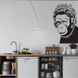 Queen Monkey Vinyl Wall Art Decal - Humorous, Playful & Creative Wall Sticker