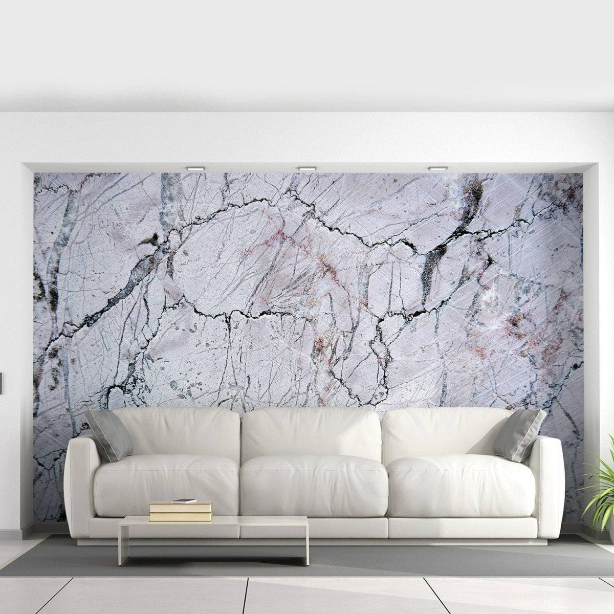 a white couch in a room
