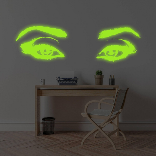 Glowing Luminescent Eye Vinyl Wall Decal: Enchanting Wall Sticker Art