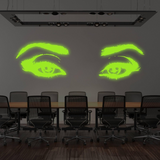 Glowing Luminescent Eye Vinyl Wall Decal: Enchanting Wall Sticker Art