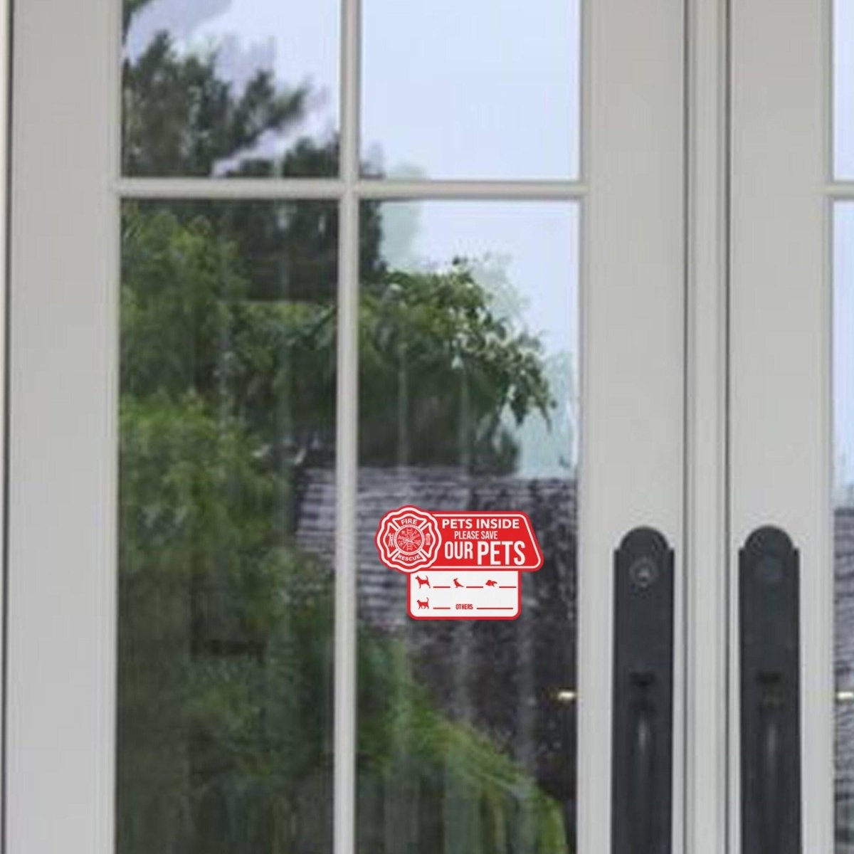6x Pet Alert Emergency Cling Stickers - Home Door Window Dog Cat Inside Sticker Decal  - Fire Safety Rescue Alert Animal Save Our Pets Signs