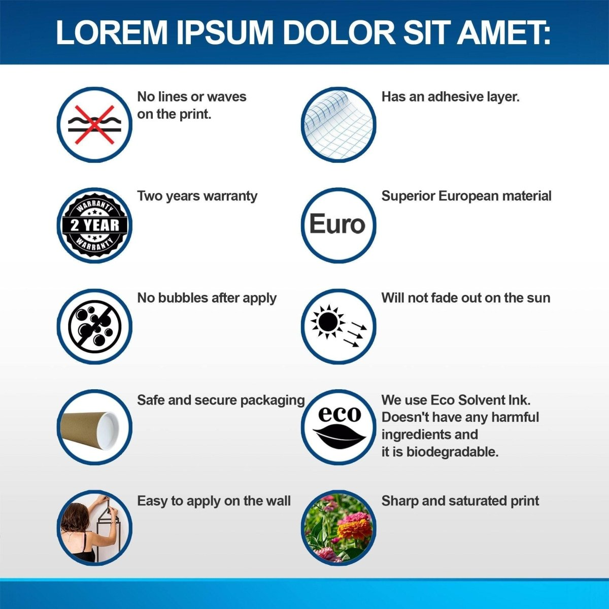 a white background with blue circles and white text
