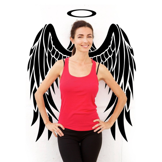 Angel Wings Wall Decor - Angels Wing Art Vinyl Decal - Large Feather Sticker For Room Decoration - The Girl Princess Home 3d Black Mural