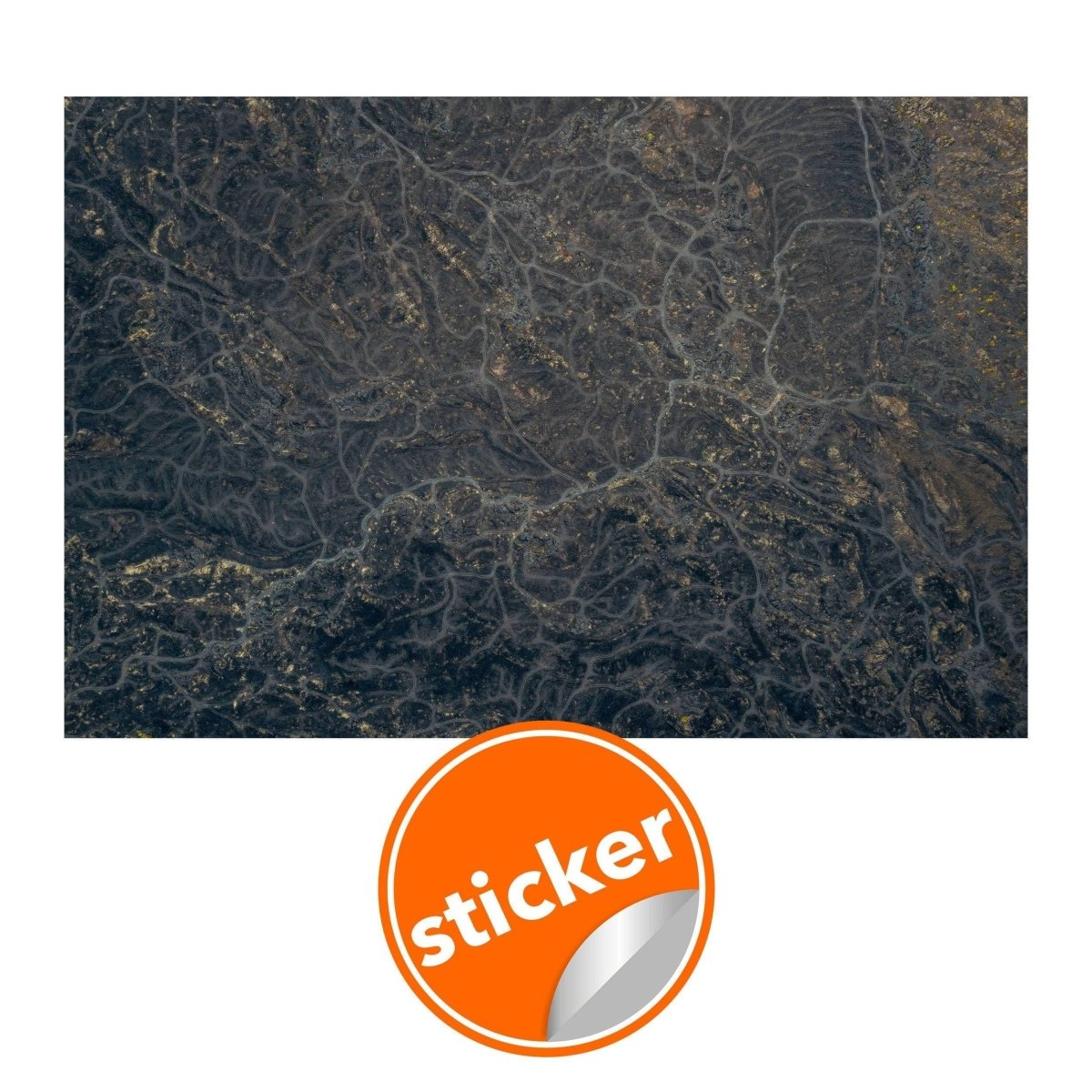 a map of a land with a sticker