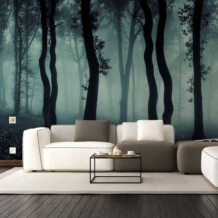 a room with a couch and a coffee table