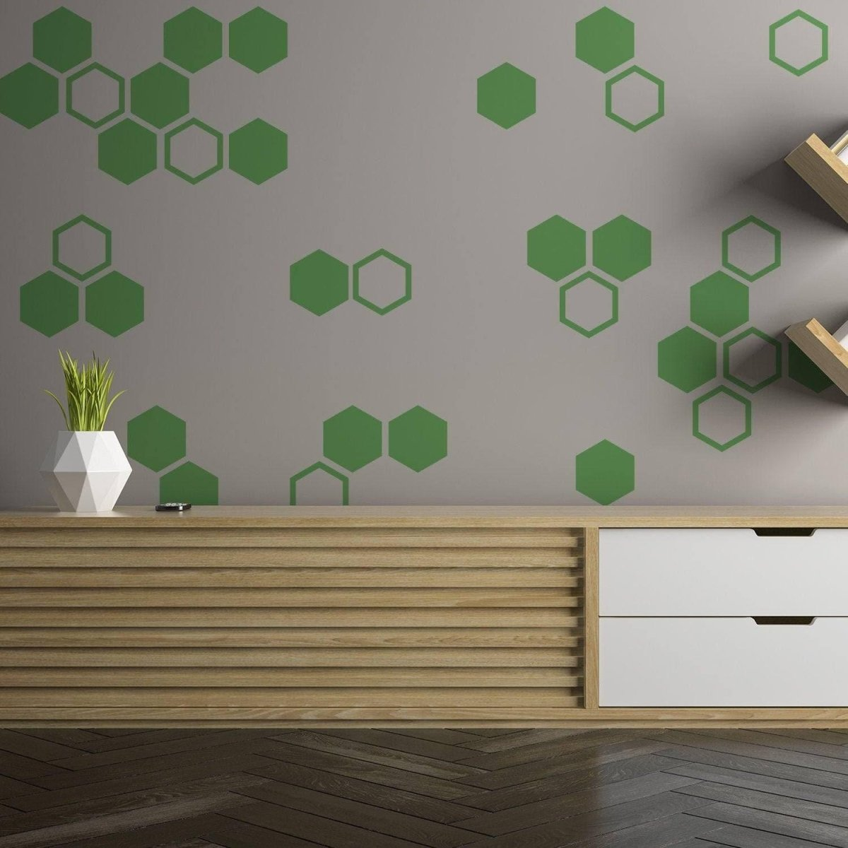 50x Honeycomb Wall Stickers Decor - Geometric Hexagon Sticker For Bedroom Living Room - Gold Vinyl Decal Adhesive Honey Comb Bee Cell Decals
