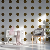 40x Circle Wall Vinyl Decals - Gold Dots Stickers Decal For Bedroom Kids Room Girls Nursery Decor - Circles Art Black Baby Removable Sticker