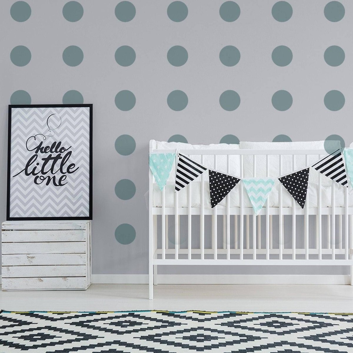 40x Circle Wall Vinyl Decals - Gold Dots Stickers Decal For Bedroom Kids Room Girls Nursery Decor - Circles Art Black Baby Removable Sticker