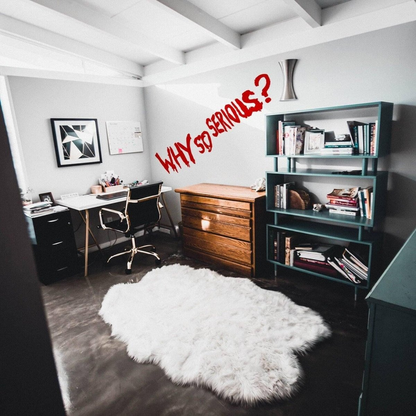 Why So Serious Joker Wall Vinyl Sticker - House Funny Evil Villain Quote Decal - Bumper Laptop Car Macbook Skateboard Die Cut Stick