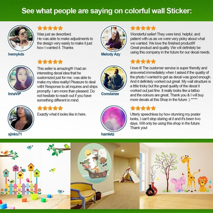 Giraffe Wall Sticker - Growth Measurement Tracker Decal - Kids Height Chart