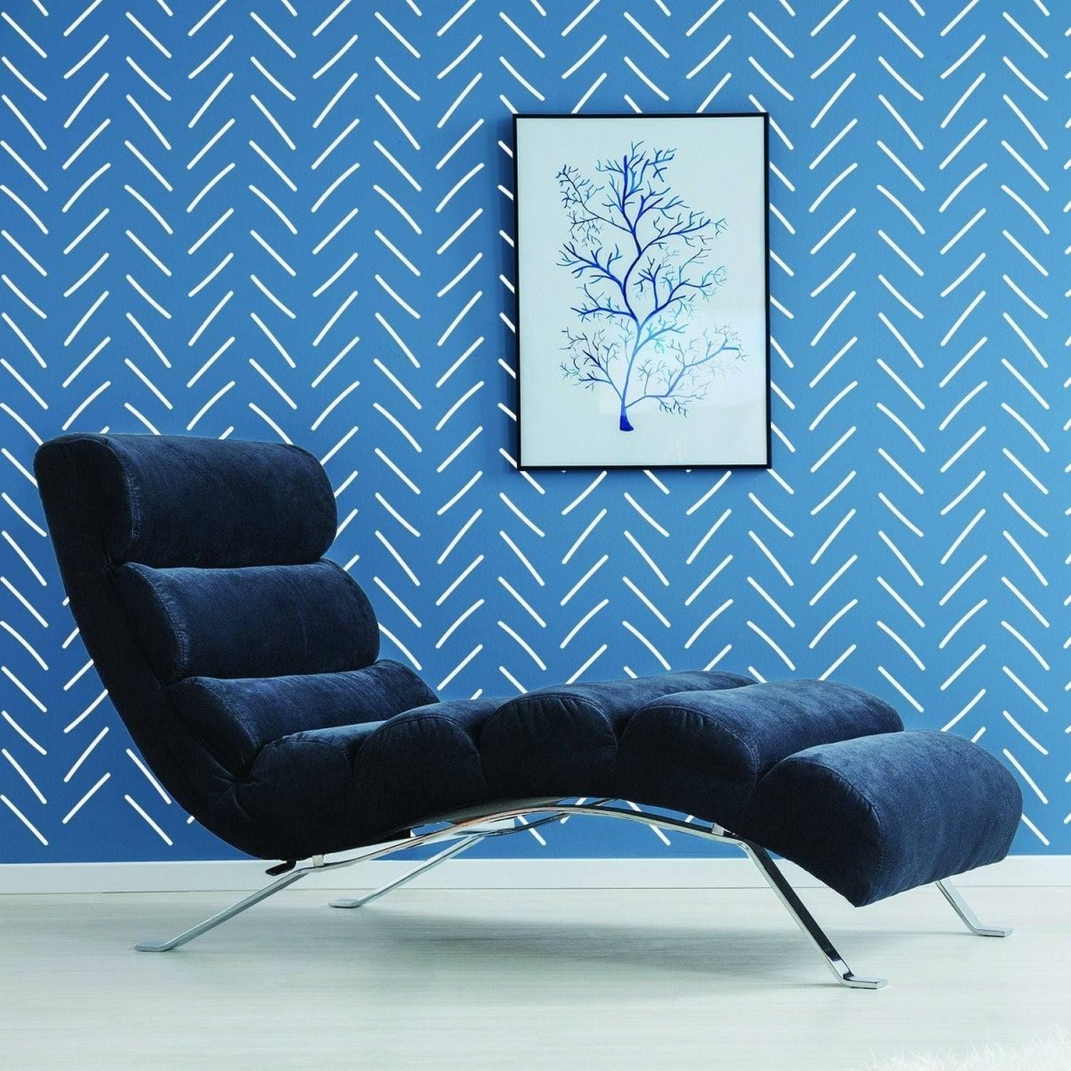 7x Rolls of Herringbone Wallpaper Peel And Stick Stickers - Geometric Self Adhesive Black Removable Stripes Wall - Waterproof Vinyl Decals