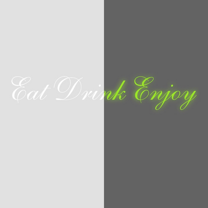 Glow In Dark Eat Drink Enjoy Quote Wall Vinyl Sticker - Glowing Kitchen Text Decal Sign - Nigh Light Neon Sayings Decor Sign Room