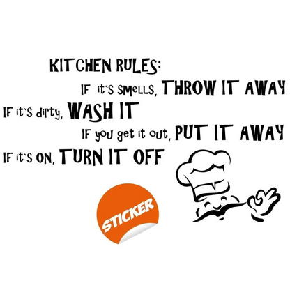 Family Rules Wall Decal - Humorous Vinyl Sticker for Kitchen, Charming Home Decor