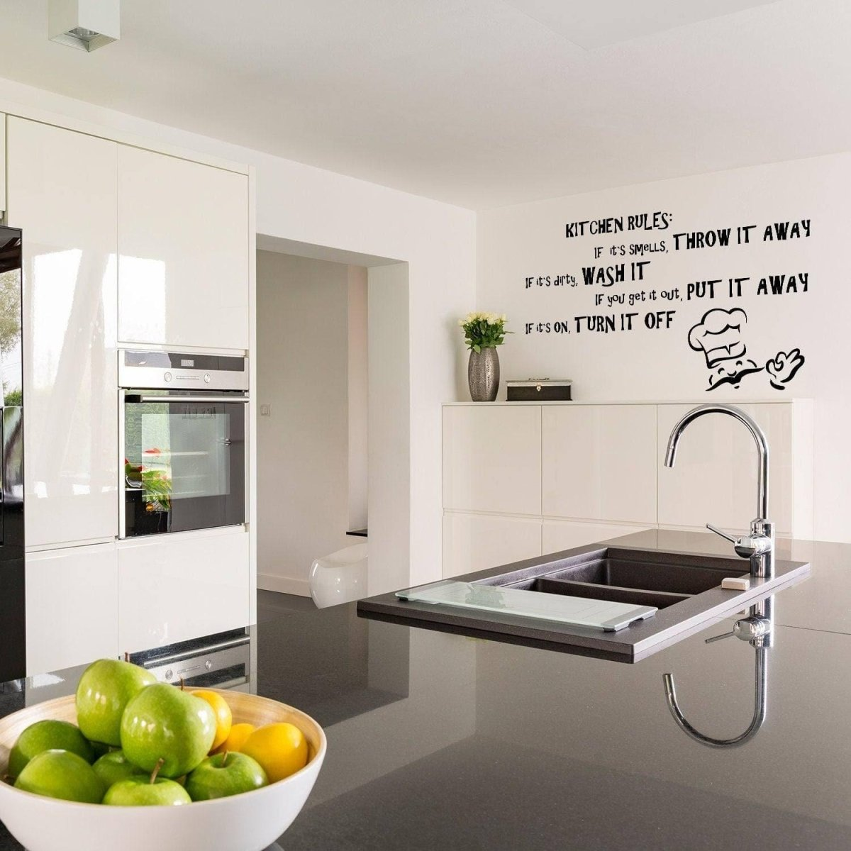 Family Rules Wall Decal - Humorous Vinyl Sticker for Kitchen, Charming Home Decor