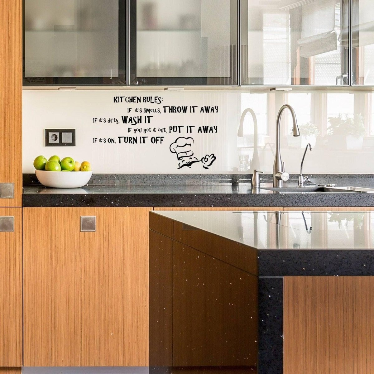 Family Rules Wall Decal - Humorous Vinyl Sticker for Kitchen, Charming Home Decor