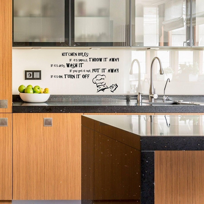 Family Rules Wall Decal - Humorous Vinyl Sticker for Kitchen, Charming Home Decor