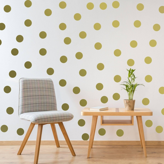 Circle Wall Stickers - Gold 2 Inches Round Dot Labels - Small Colored Blank Removable Plain Decals Pack - Adhesive Game Sticky Color Print