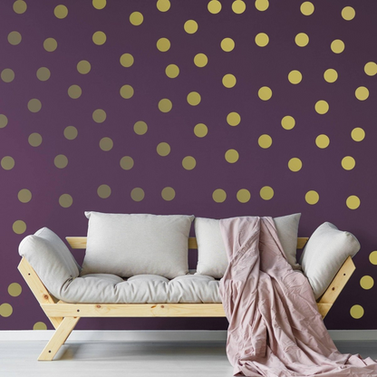 Circle Wall Stickers - Gold 2 Inches Round Dot Labels - Small Colored Blank Removable Plain Decals Pack - Adhesive Game Sticky Color Print