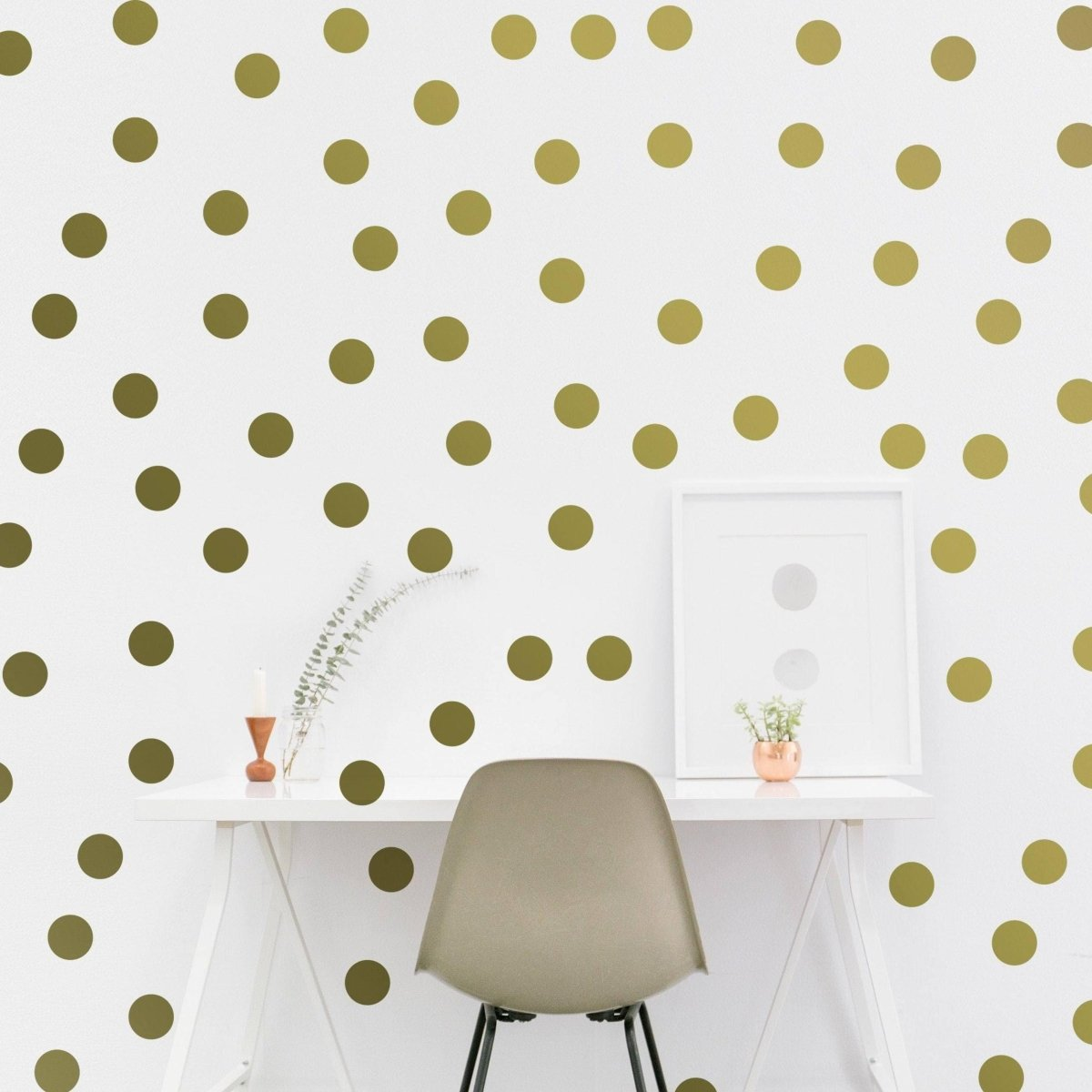 Circle Wall Stickers - Gold 2 Inches Round Dot Labels - Small Colored Blank Removable Plain Decals Pack - Adhesive Game Sticky Color Print