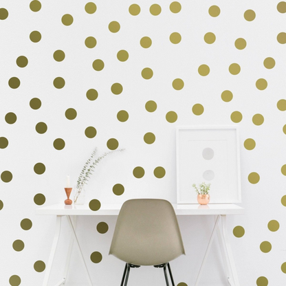 Circle Wall Stickers - Gold 2 Inches Round Dot Labels - Small Colored Blank Removable Plain Decals Pack - Adhesive Game Sticky Color Print