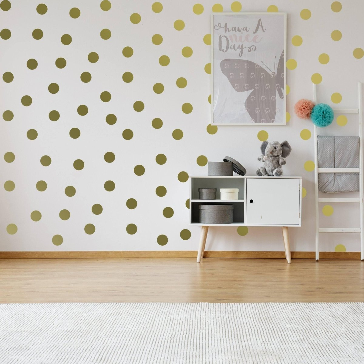 Circle Wall Stickers - Gold 2 Inches Round Dot Labels - Small Colored Blank Removable Plain Decals Pack - Adhesive Game Sticky Color Print