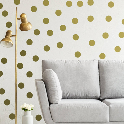 Circle Wall Stickers - Gold 2 Inches Round Dot Labels - Small Colored Blank Removable Plain Decals Pack - Adhesive Game Sticky Color Print
