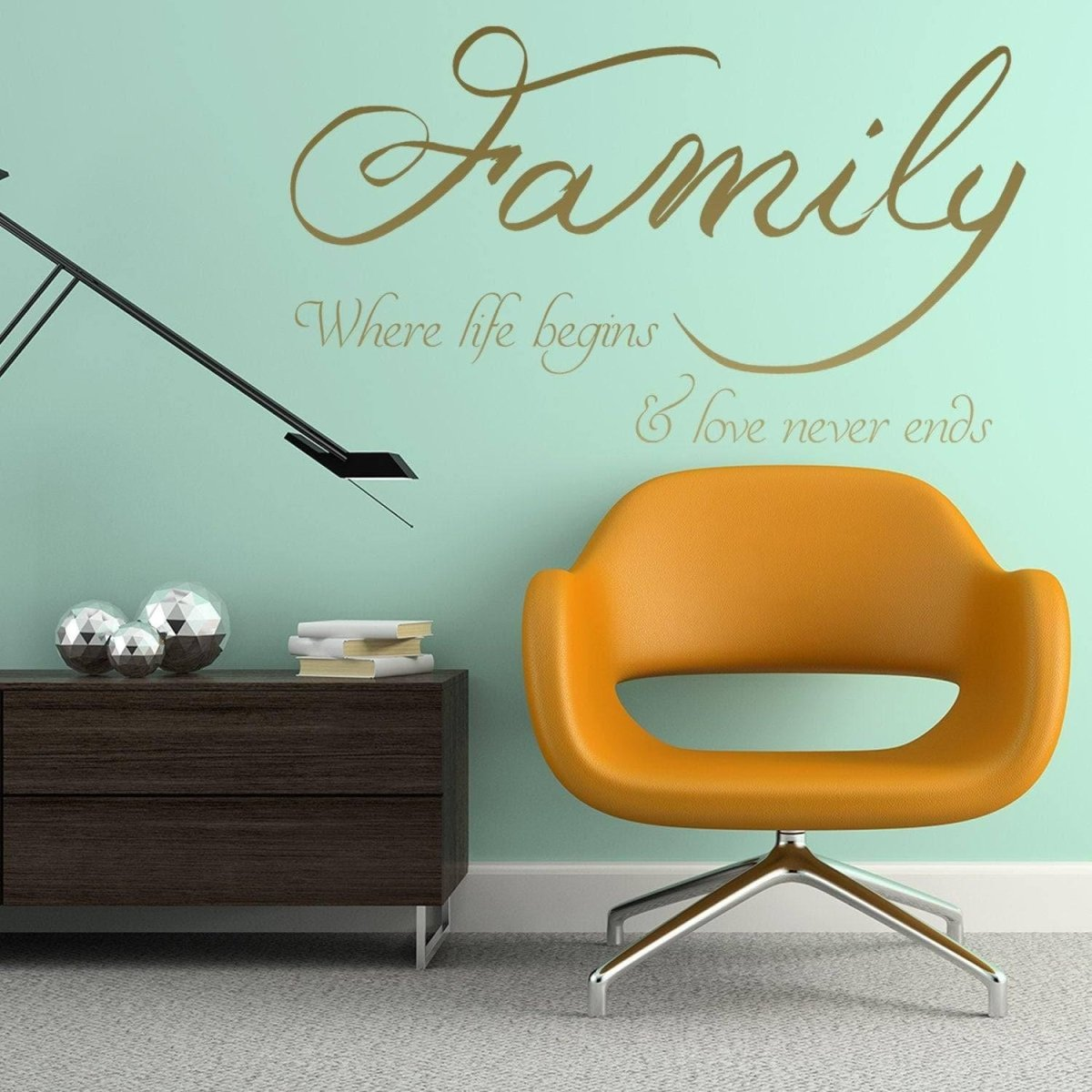 Family Quote Wall Sticker - Love Sign Decor  Vinyl Decal - Room Art Quotes Stickers - Rules Inspirational Motivational Inspiring Decals