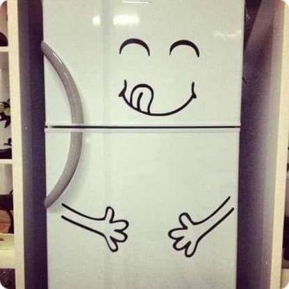 Kitchen Fridge Door Vinyl Cute Sticker - The Funny Die Cut Set Art Food Refrigerator Freezer Decal - Removable Label Skin Stick Peel Mural
