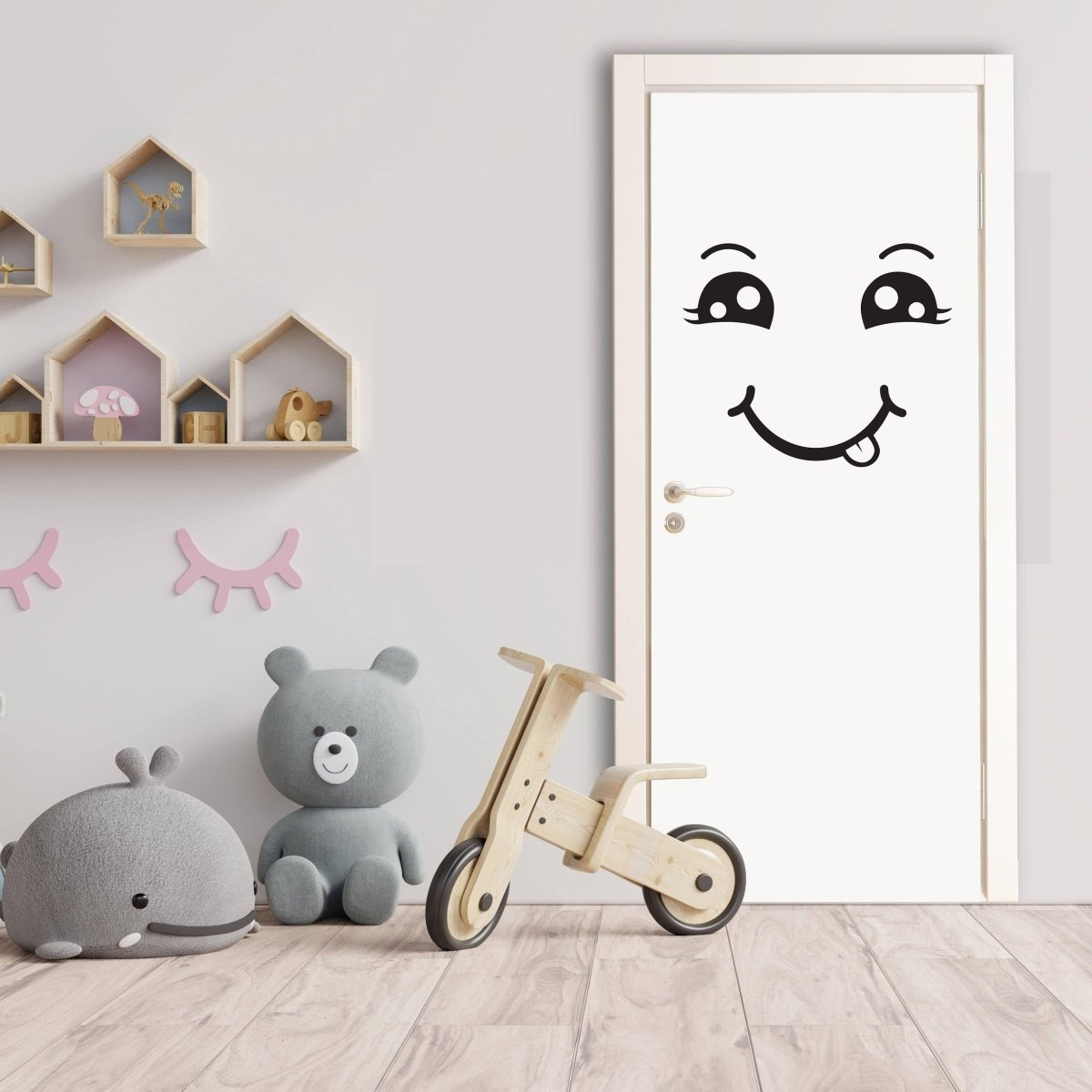 Refrigerator Smiley Face Decal - Happy Chef Smile Fridge Door Vinyl Sticker For Kitchen - Home Stick Adhesive Smiling Dining Decor