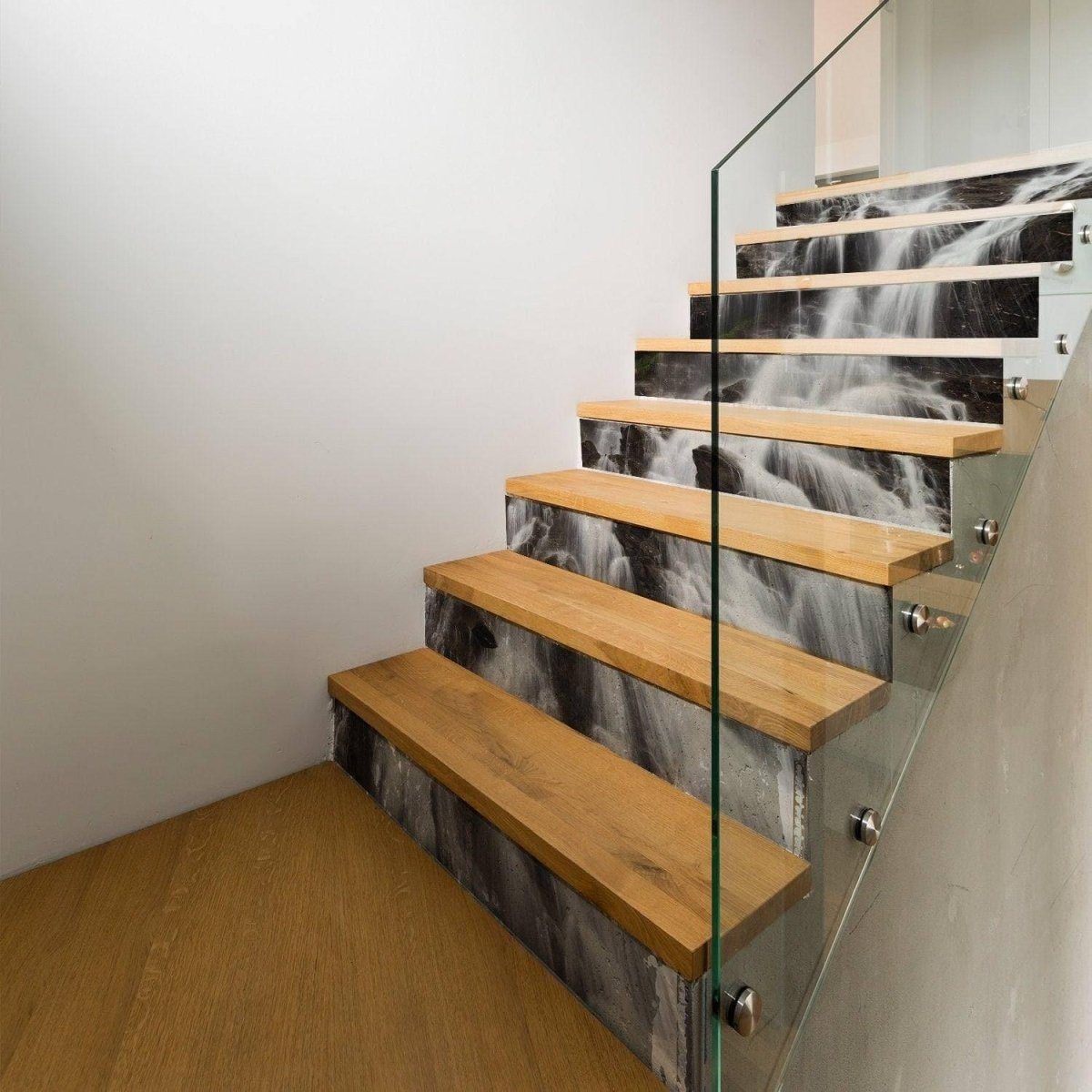 Stair Riser Vinyl Decals - Stairs Risers Stickers - 3d Stick And Peel Decal For Art Decor - Waterfall Step Murals Sticker Strips Home Mural