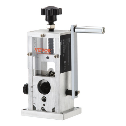 VEVOR Manual Wire Stripping Machine, 0.06''-1.5'' Copper Stripper with Hand Crank or Drill Powered, Visible Stripping Depth Reference, Portable Aluminum Frame Wire Peeler for Scrap Copper Recycling