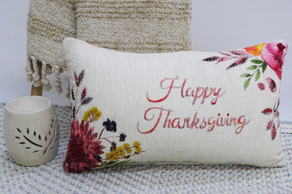 Thanksgiving Throw Pillow with text 14"X24"