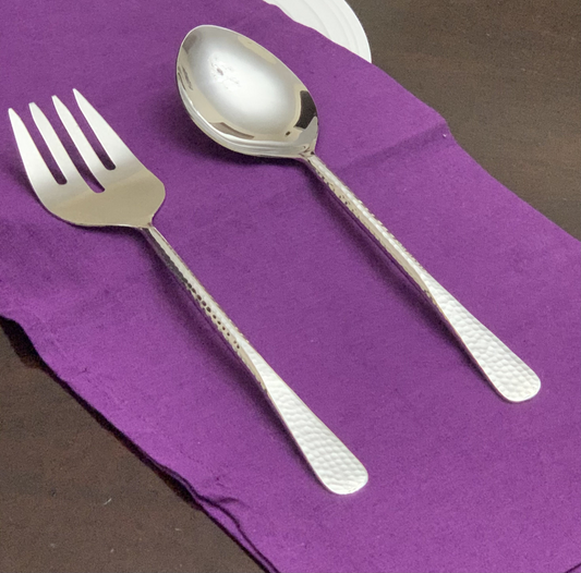 Vibhsa 2-PC Serving Set-Hammered