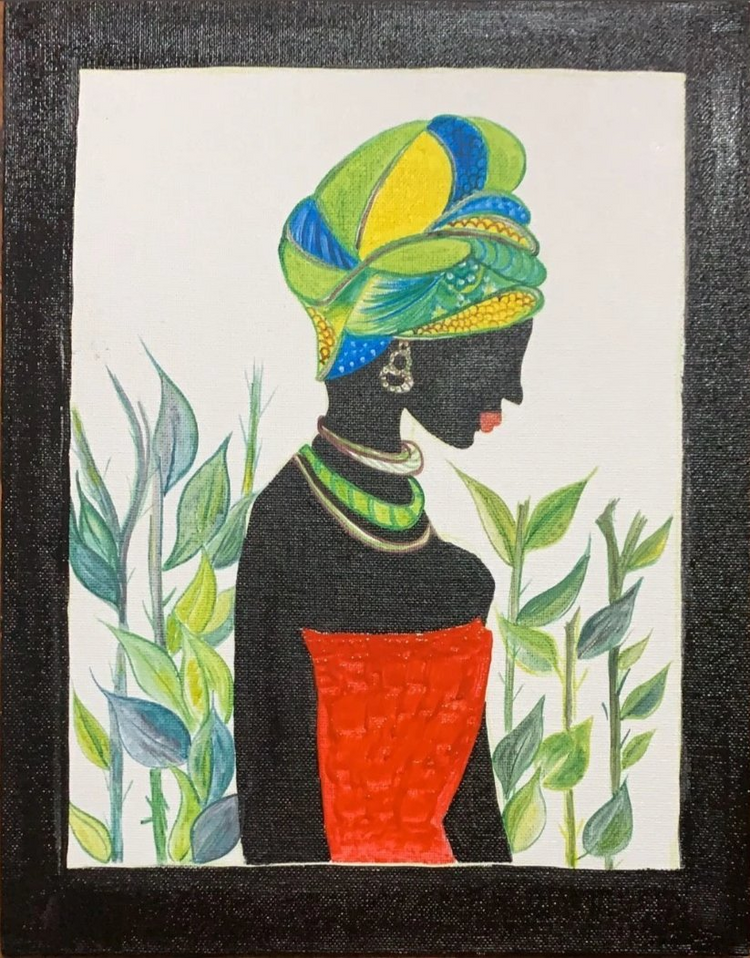 a painting of a woman in a turban