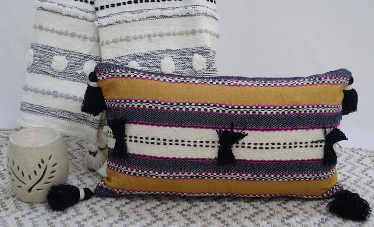 a close up of a pillow