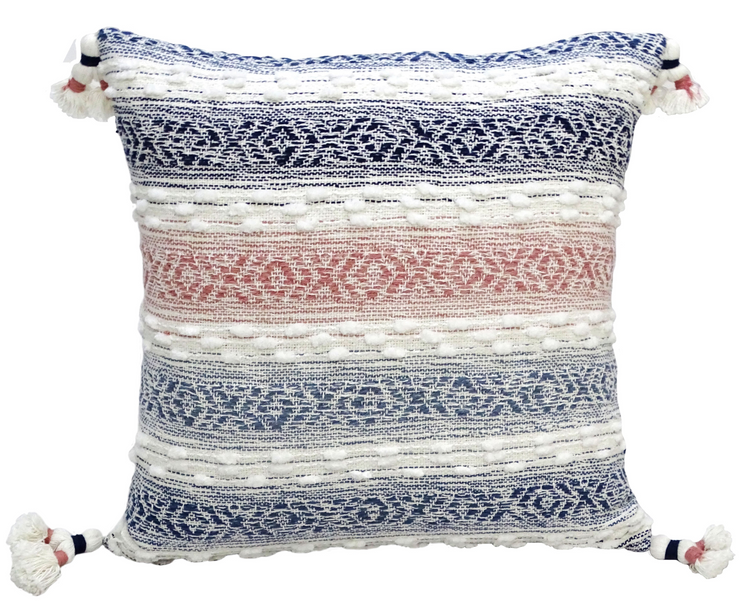 a pillow with a fringe