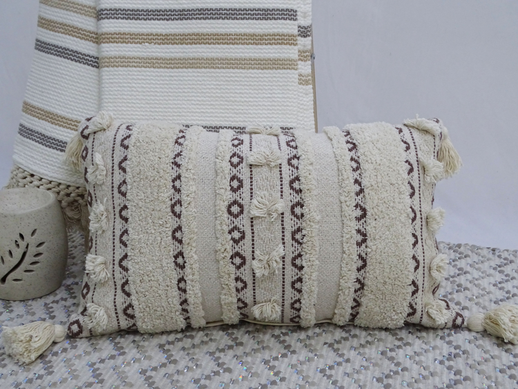a pillow on a rug
