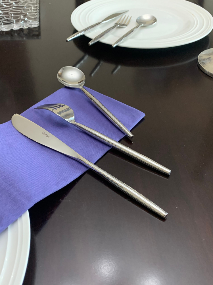 a silverware on a napkin